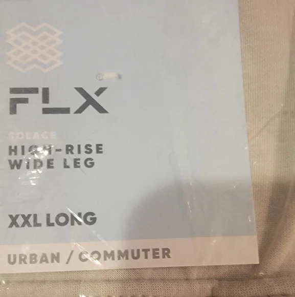 NWT FLX Women's High-Rise Wide Leg Pants Cream Sz XXL Long - Picture 2 of 4